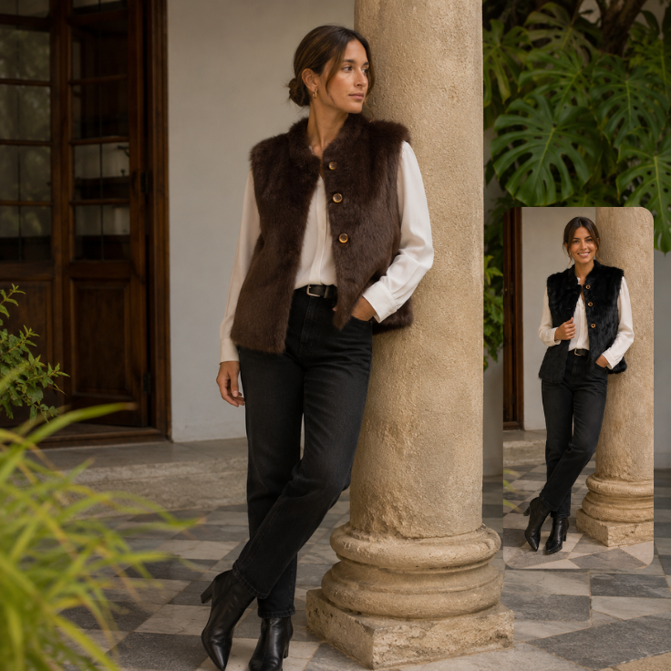 Chaleco pelo reversible
