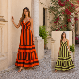 Vestido tiranta rayas
