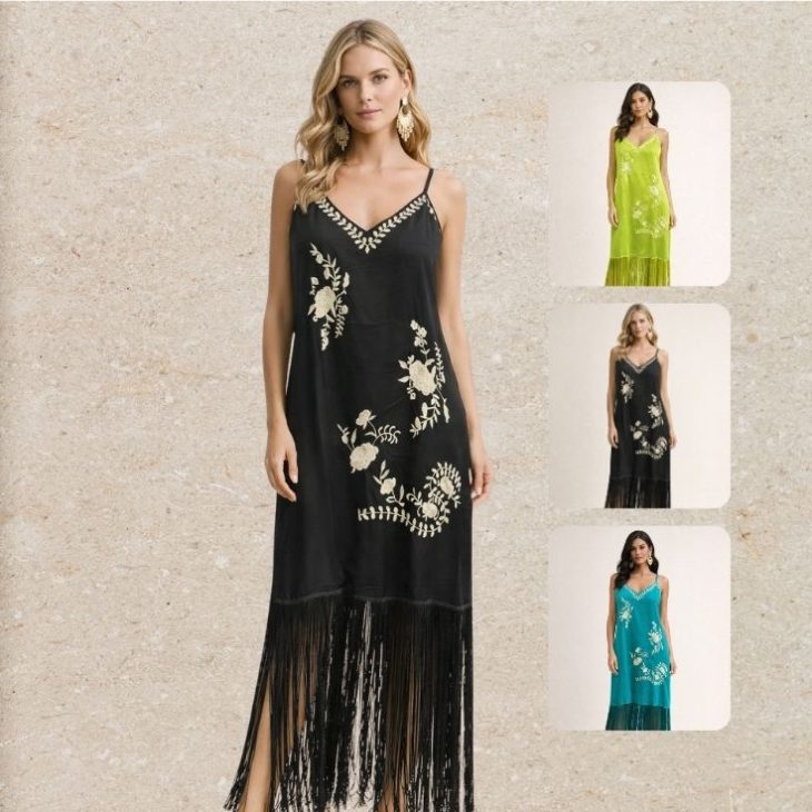 Vestido Manila flecos