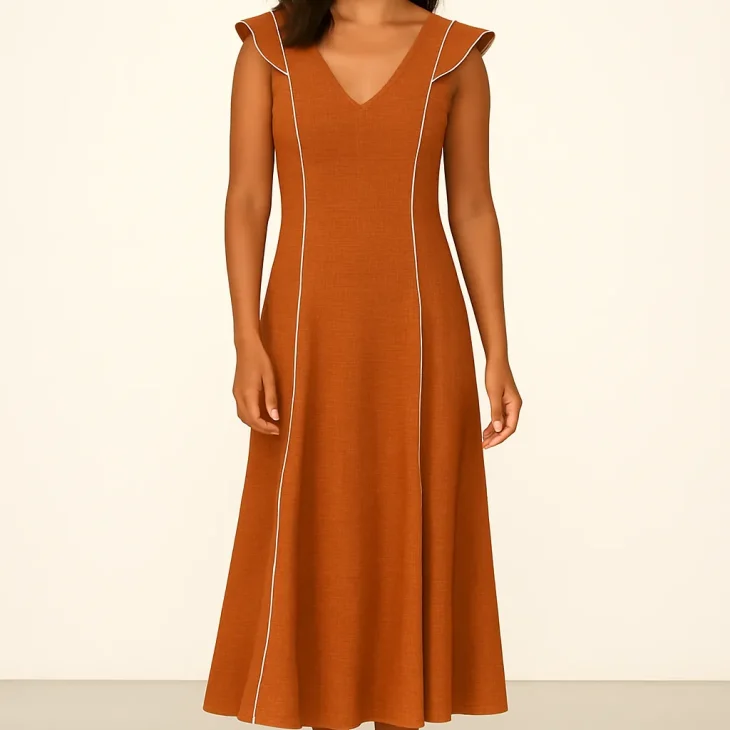 Vestido teja vivo beige