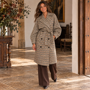 Gabardina de cuadros